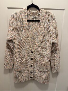 Haptics Cream Multicolor Open-Front Knit Cardigan. S. Like New!